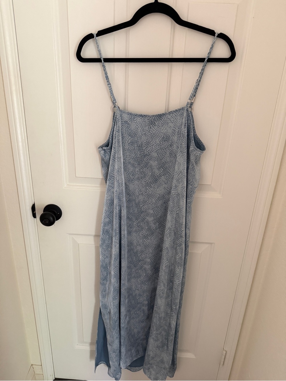 MICHAEL Michael Kors Soft Blue Printed Midi Slip Dress